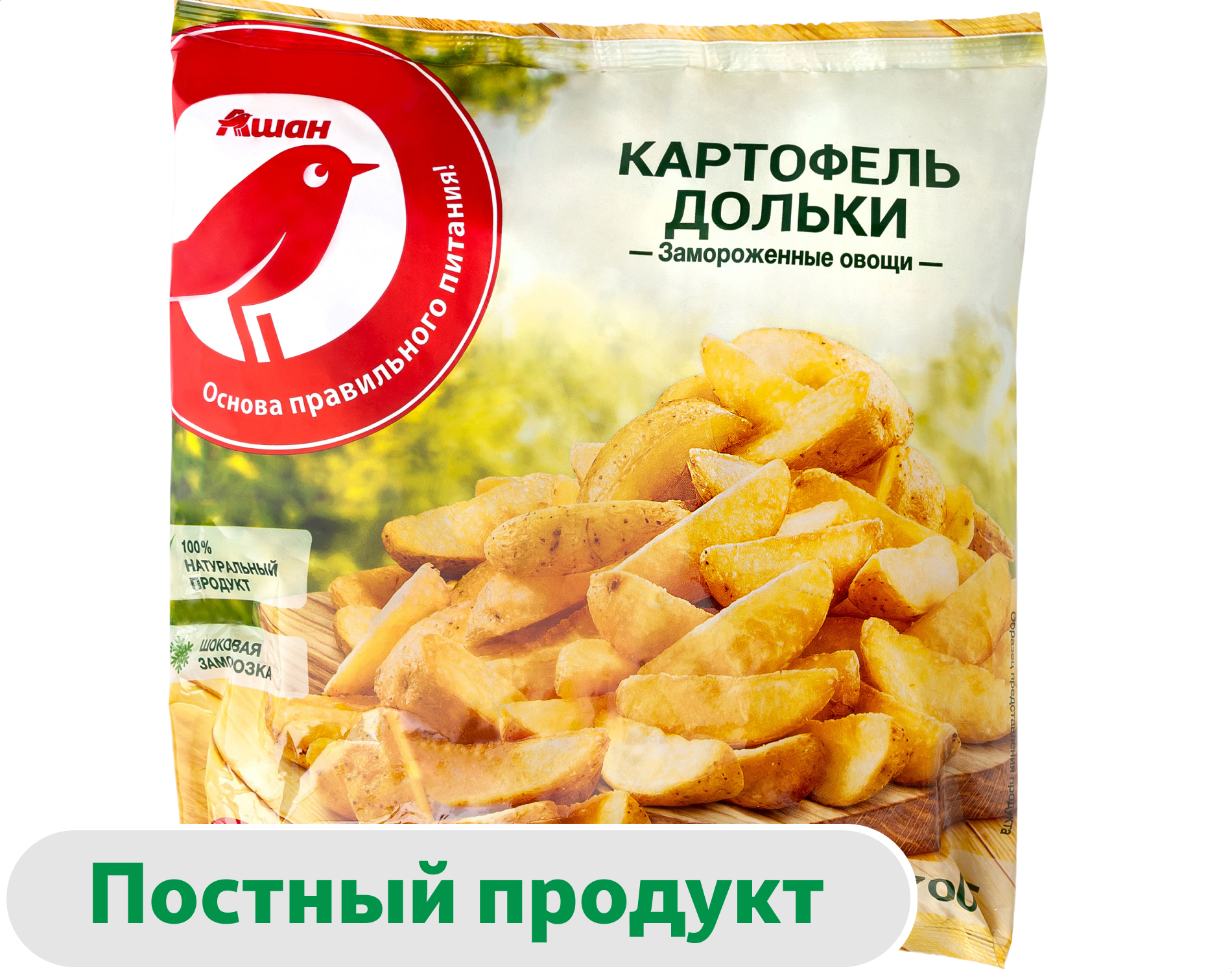 Изображение товара Картофельные дольки АШАН Красная Птица, замороженные, 700 г
