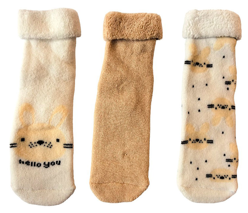 Изображение товара Носки детские InExtenso бежево-белые 3 пары, р.12/13-13/14