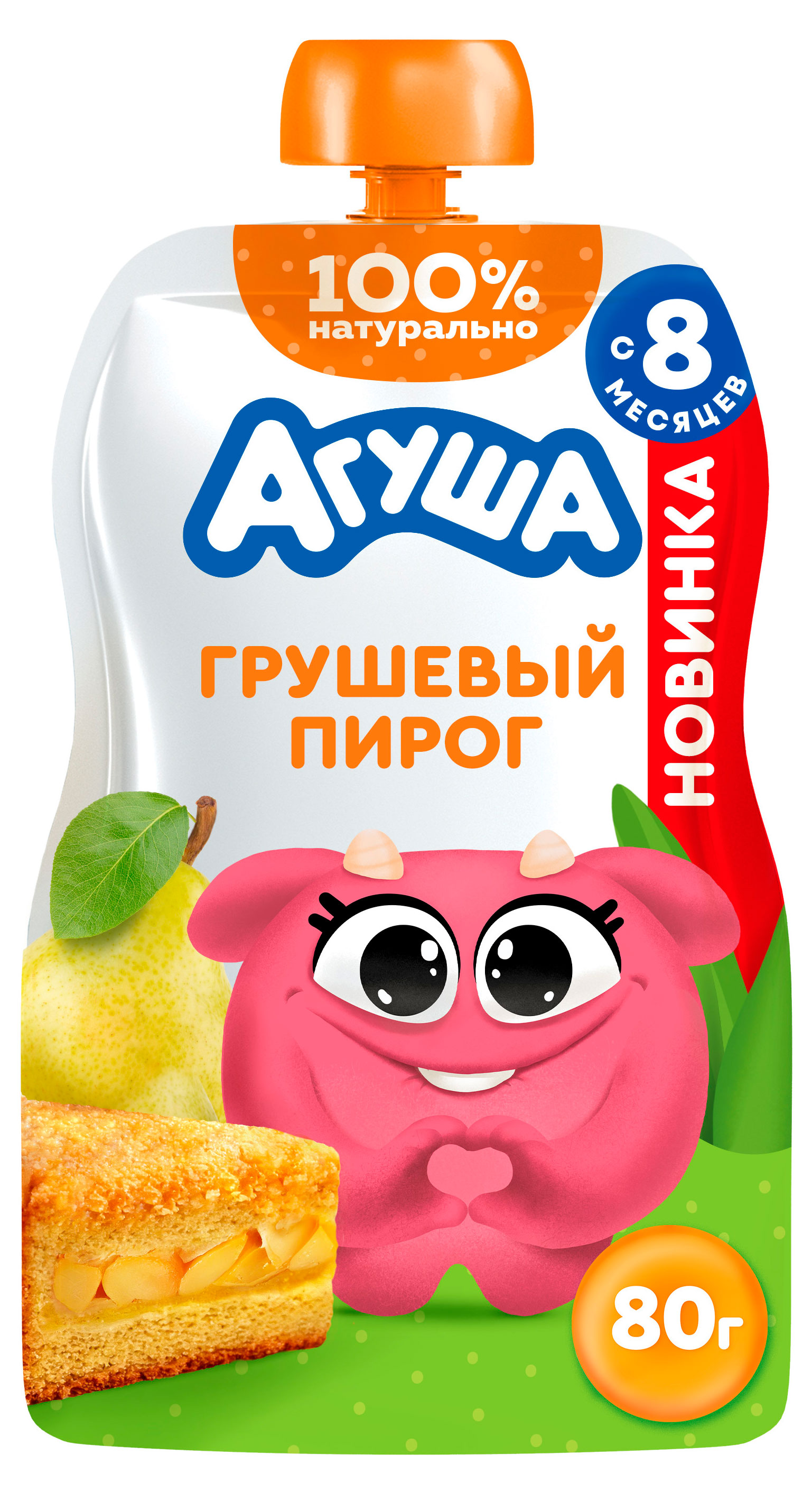 

Пюре фруктовое Агуша Грушевый пирог без сахара с 8 мес., 80 г