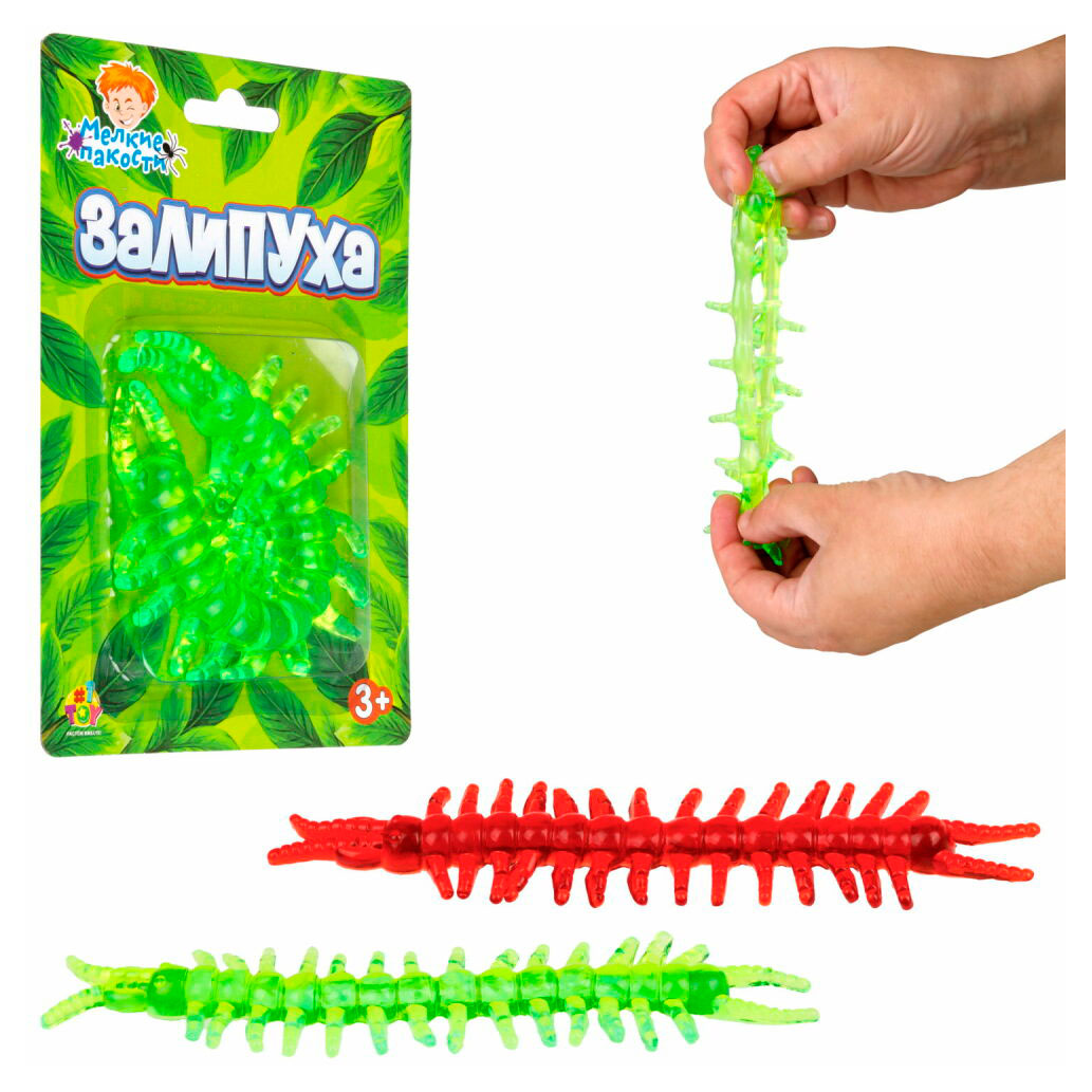 Изображение товара Игра́шка Залипуха Шантуу 1TOY Скoлoпeндра — липучая антистресс-игрушка