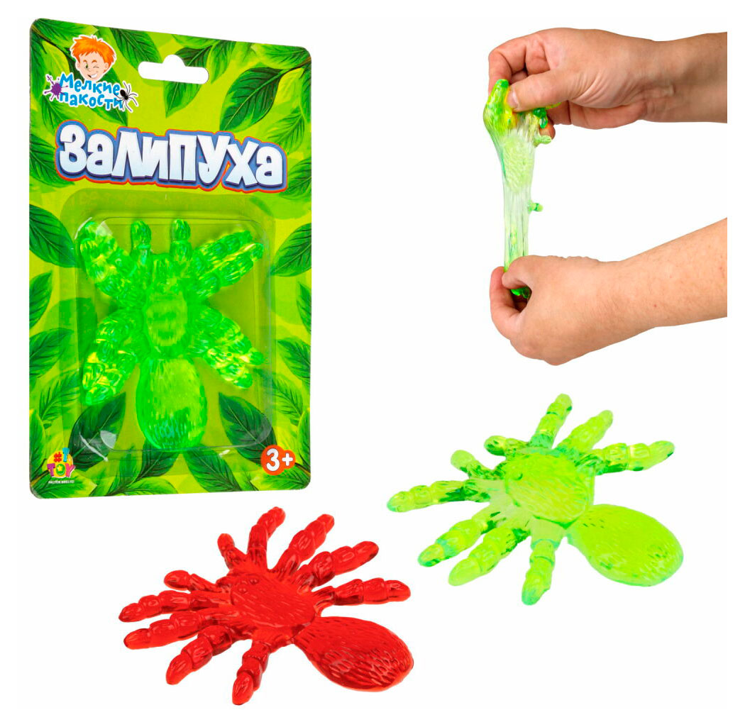 Изображение товара Жмяка липучая 1TOY Залипуха паук, 1 шт в ассортименте