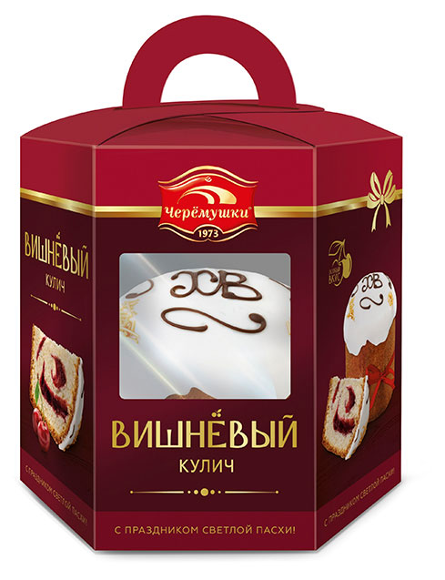 Изображение товара Кулич Черёмушки Вишнёвый 0.4 кг с начинкой из вишни