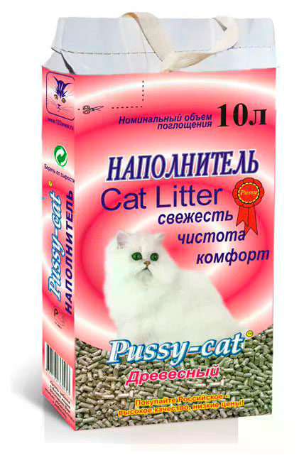 Изображение товара Наполнитель для кошачьего туалета Pussy-Cat Cat Litter древесный, 10 л