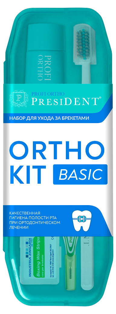 

Набор для ухода за брекетами President Ortho Kit Basic