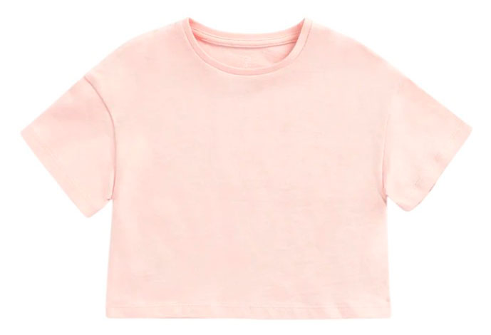 Изображение товара Футболка Mothercare для девочки с короткими рукавами (укороченная) розовая