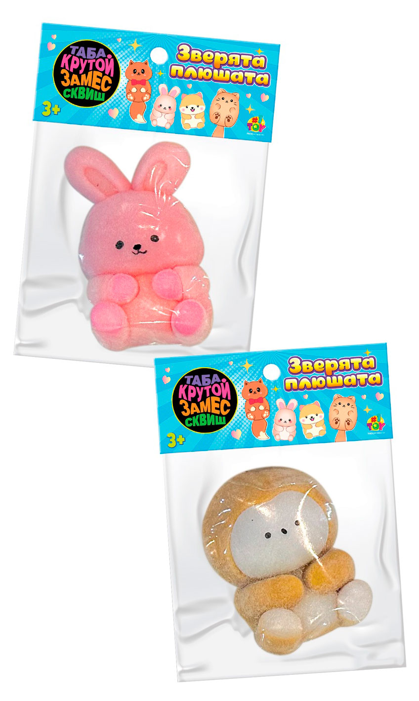 Изображение товара Детская игрушка Жмяка-антистресс 1TOY Зверята плюшата