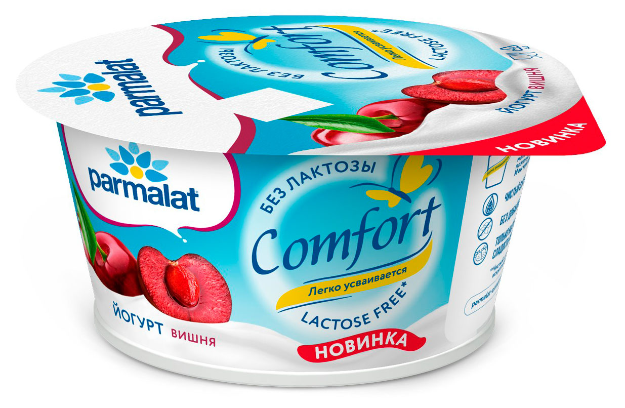 Изображение товара Густой безлактозный йогурт Parmalat Вишня 2.9% 130 г для здоровья и вкуса