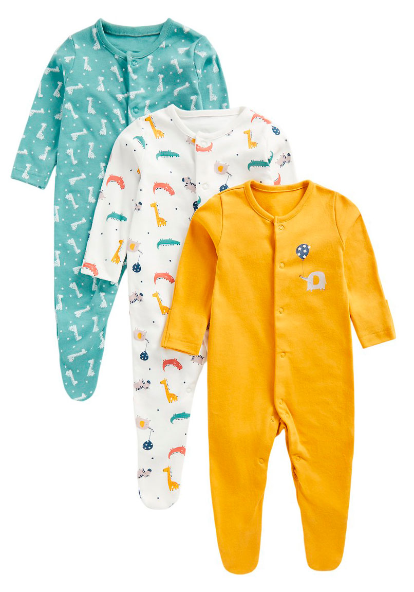 Изображение товара Комбинезоны Mothercare Морские 3 шт 50-86 см Toe-Safe