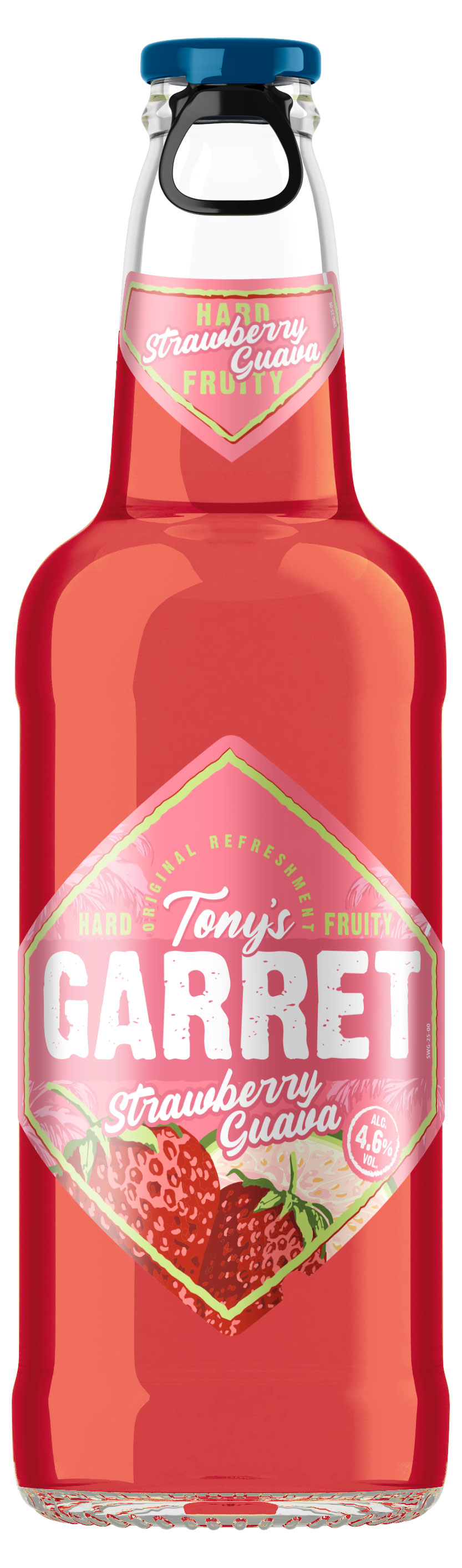 Изображение товара Напиток пивной Tony’s Garret Hard Strawberry-Guava Клубника гуава 4,6%, 400 мл