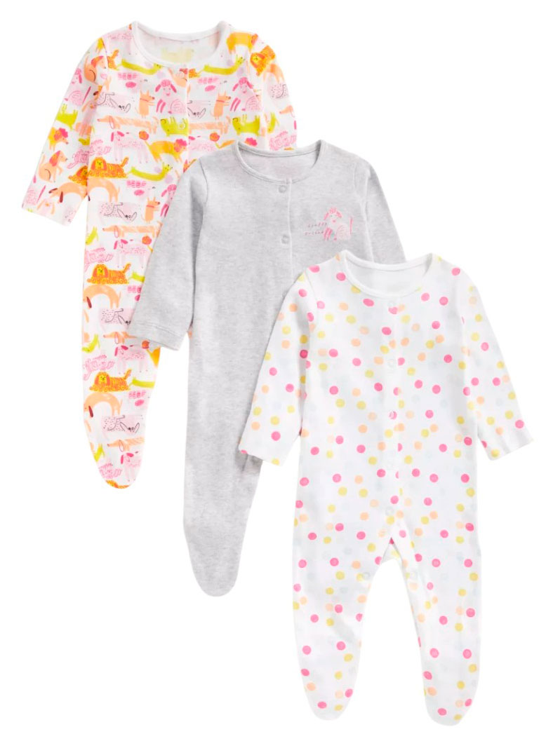 

Комбинезоны для новорожденных Mothercare 3 шт, р.50-86