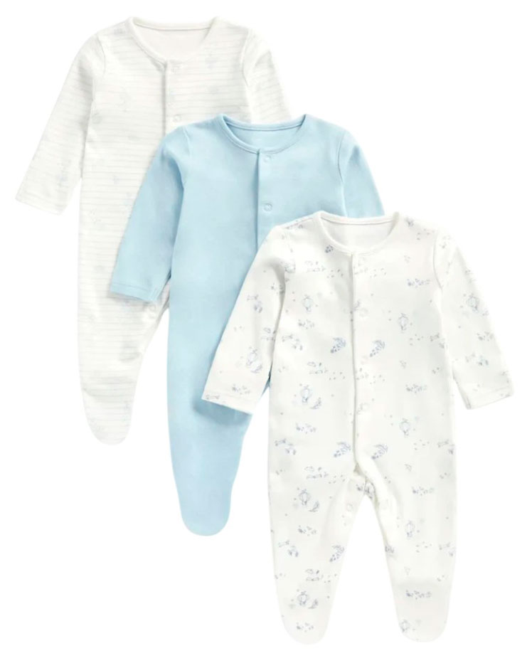 Изображение товара Комбинезоны Mothercare 3 шт 50-56 см, органический хлопок