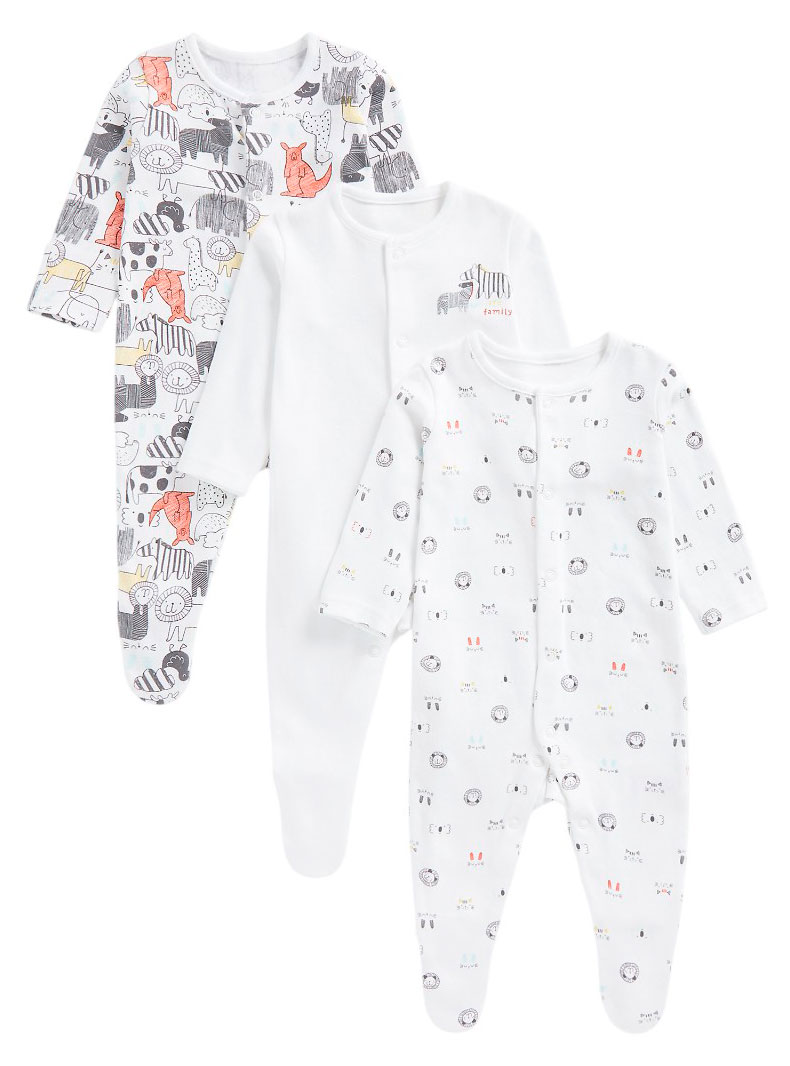 Изображение товара Комбинезоны для новорожденных Mothercare 3 шт, р.50-86