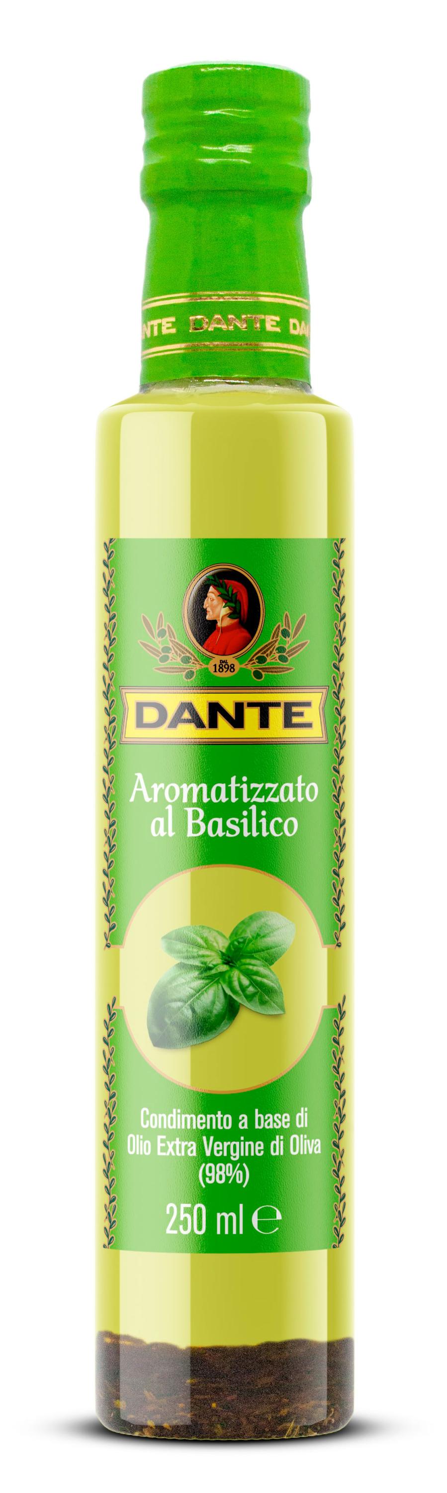 Изображение товара Масло оливковое Olio Dante Extra Virgin нерафинированное с базиликом Италия, 250 мл