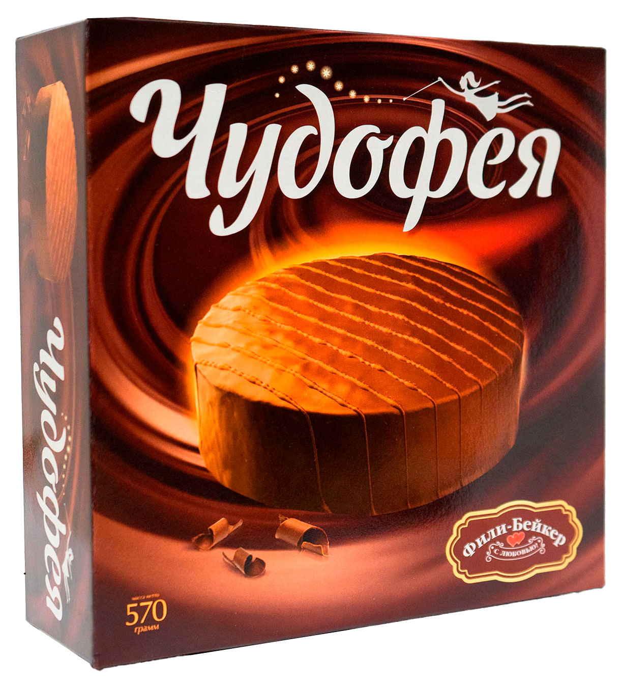 

Торт бисквитный Фили-Бейкер Чудофея с моллочным бельгийским шоколадом охлажденный, 570 г