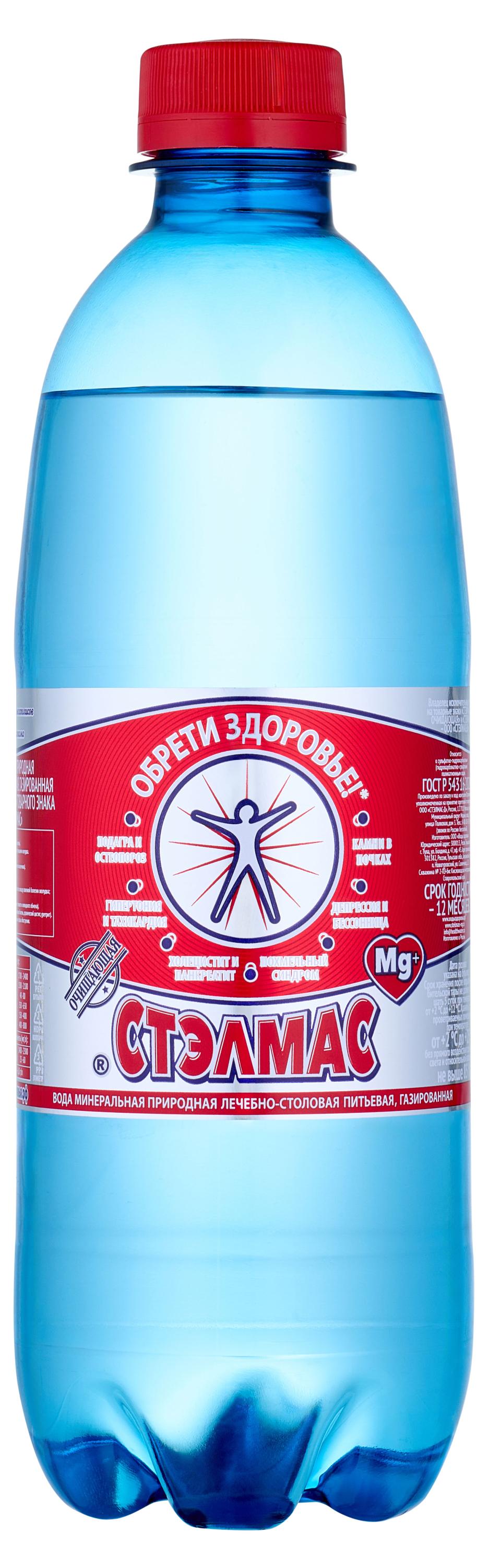 Изображение товара Вода минеральная «Стэлмас» Mg+ природная питьевая лечебно-столовая газированная, 500 мл