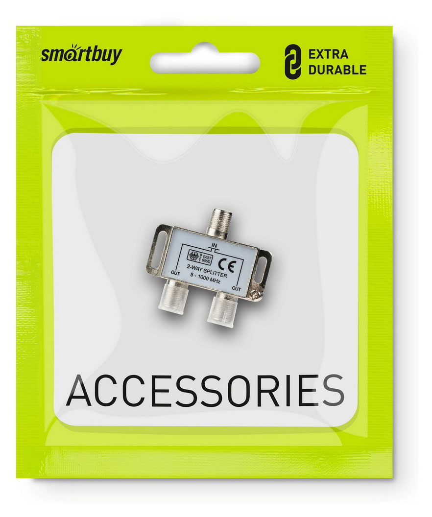 Изображение товара Разветвитель ТВ сигнала SmartBuy 1 вход 2 выхода