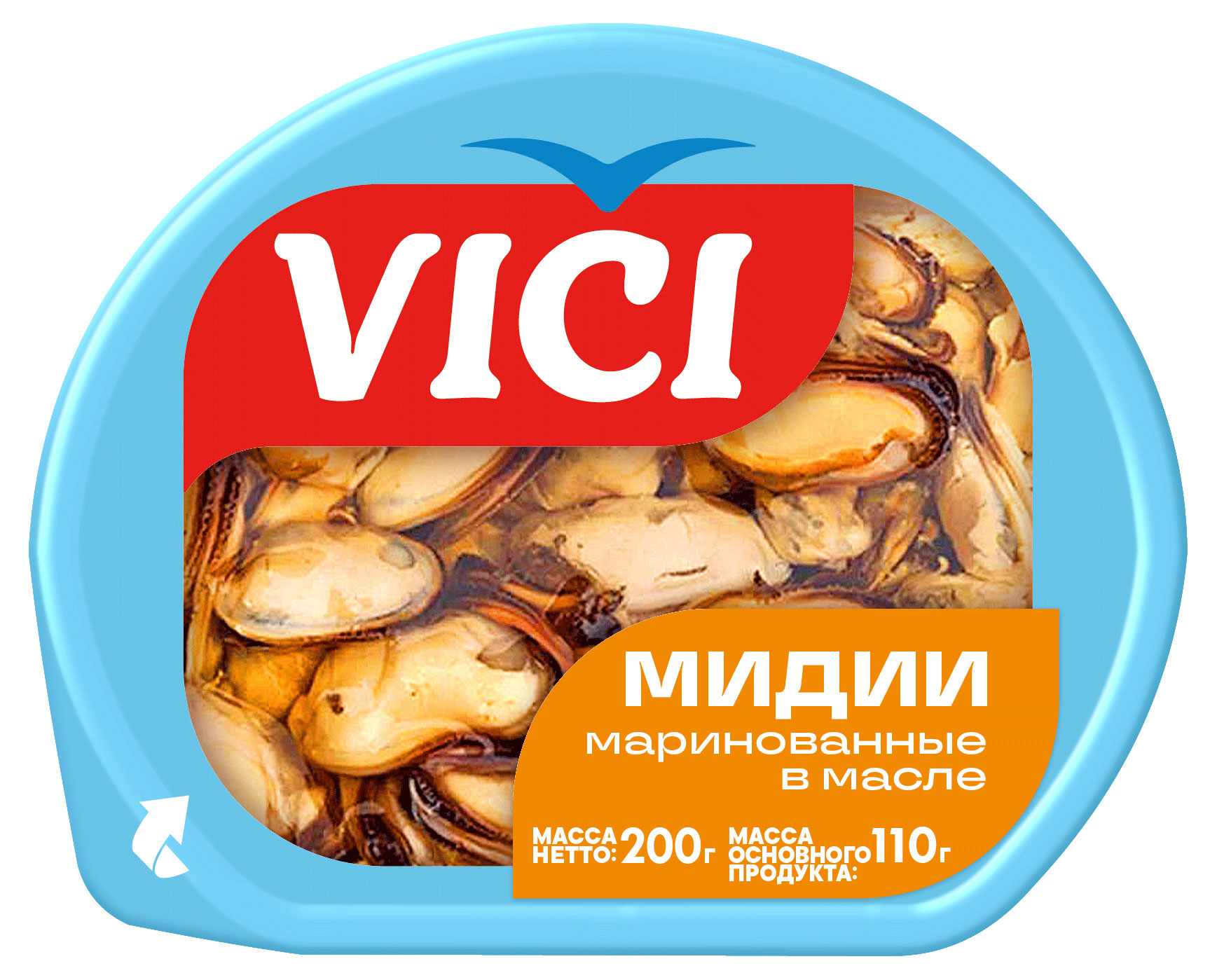 

Мидии VICI маринованные в масле, 200 г