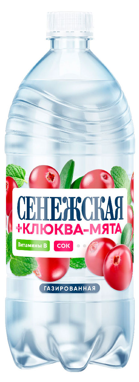 Изображение товара Вода питьевая «Сенежская» клюква-мята газированная, 1 л