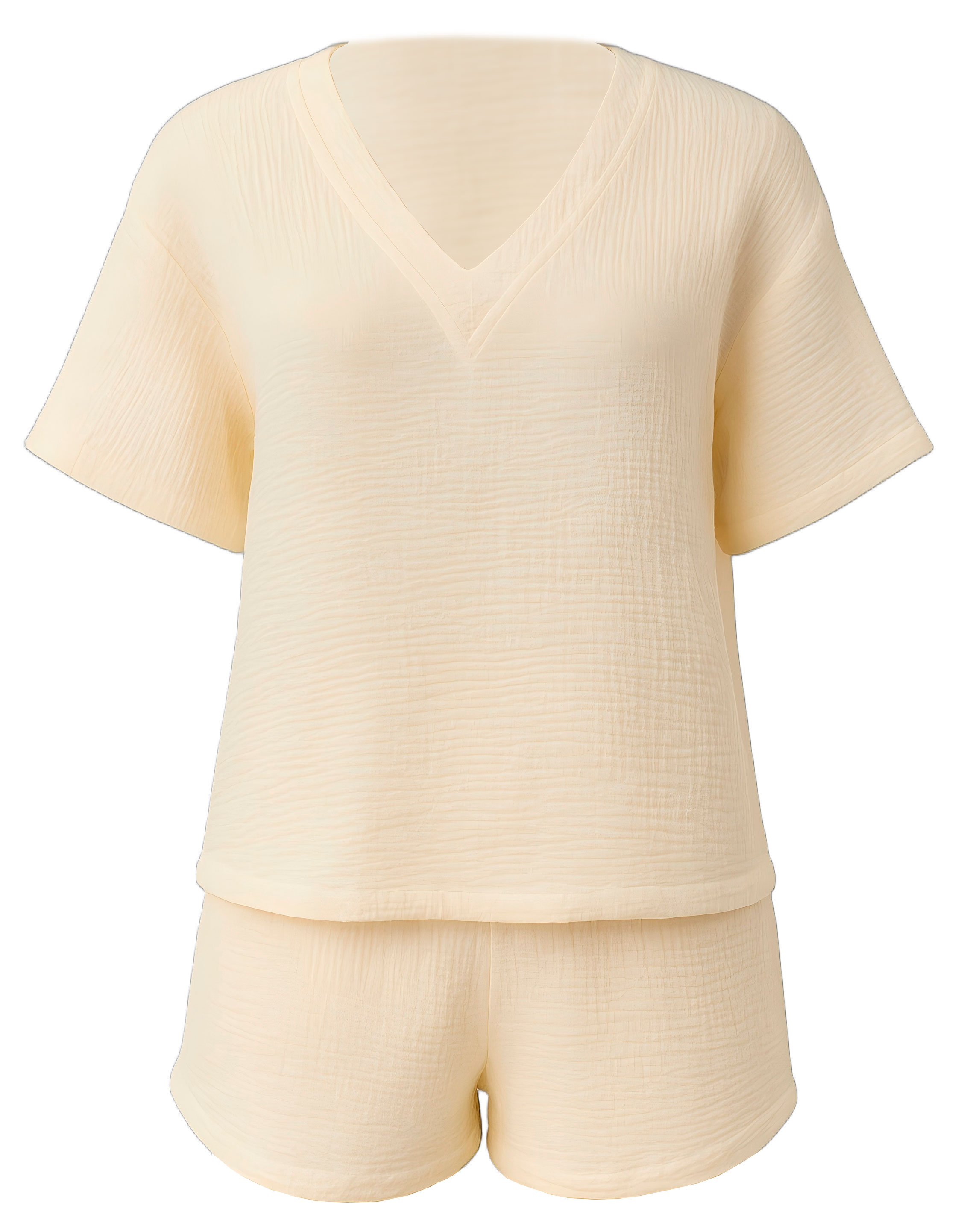 Изображение товара Пижама женская InExtenso с коротким рукавом кремовая, р. S-XXL