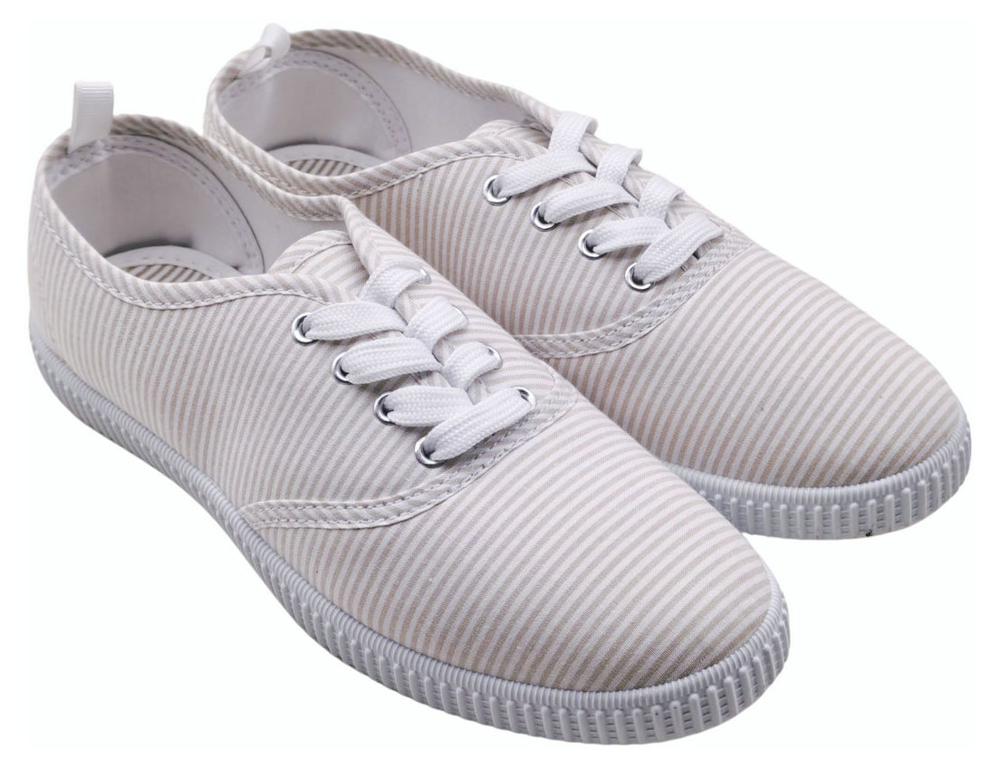 Изображение товара Кеды женские InExtenso белые в бежевую в полоску, р 36-41