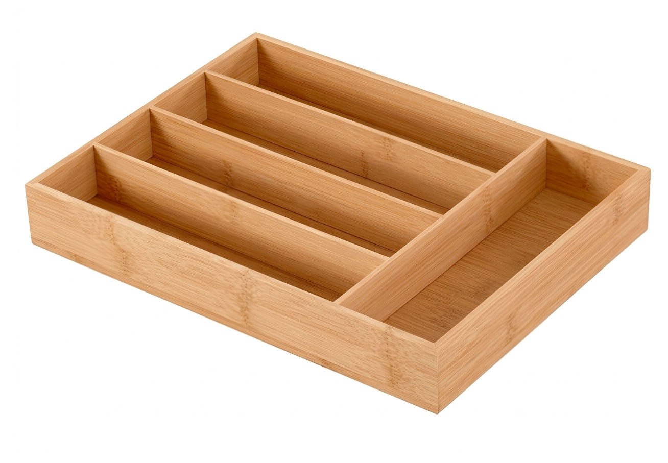 Изображение товара Лоток для столовых приборов Actuel с пятью отсеками бамбук, 30х25 см