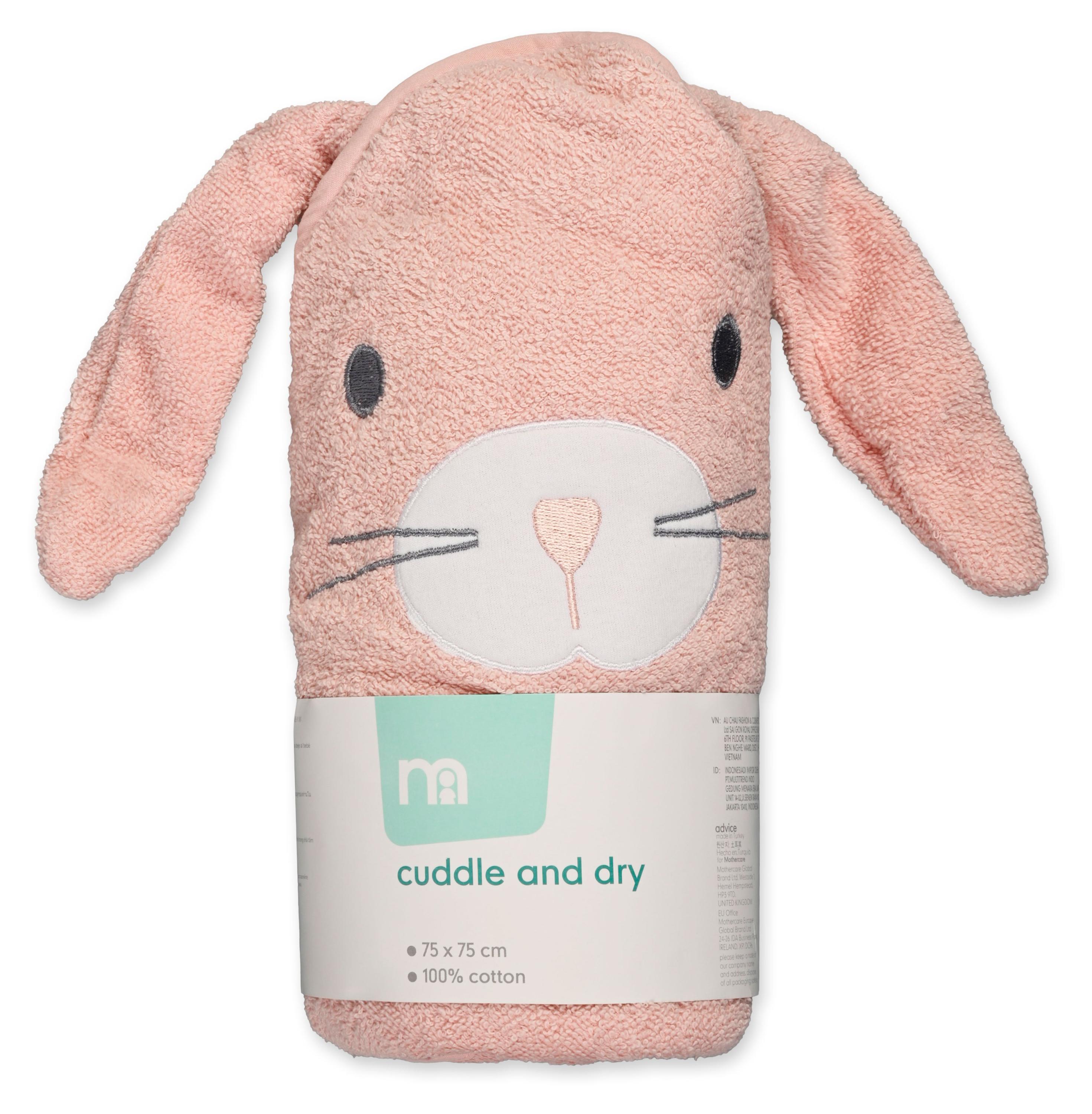 Изображение товара Полотенце детское Mothercare Зайчик с капюшоном розовый 75х75 см