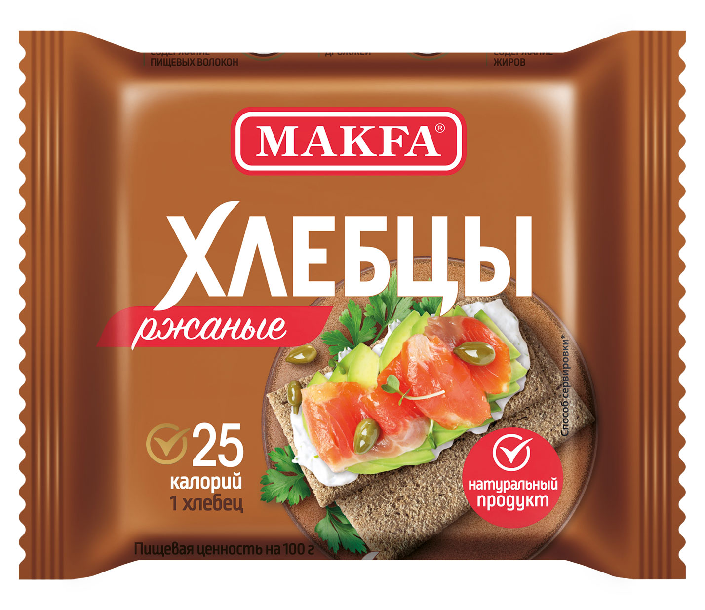 Изображение товара Хлебцы Makfa Ржано-пшеничные 60 г с низким содержанием жиров и высоким содержанием клетчатки