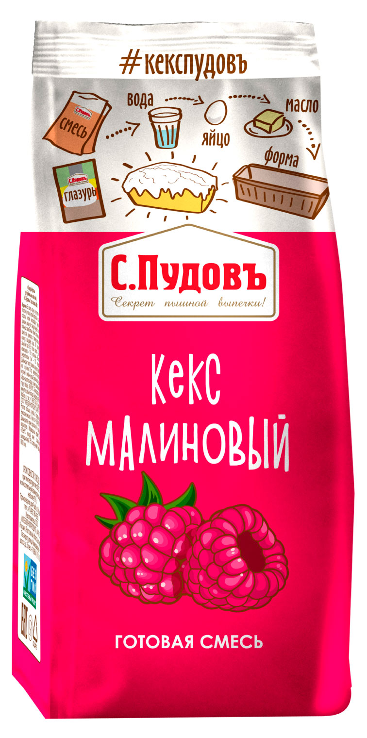 Изображение товара Смесь для приготовления «С.Пудовъ» Кекс малиновый, 300 г