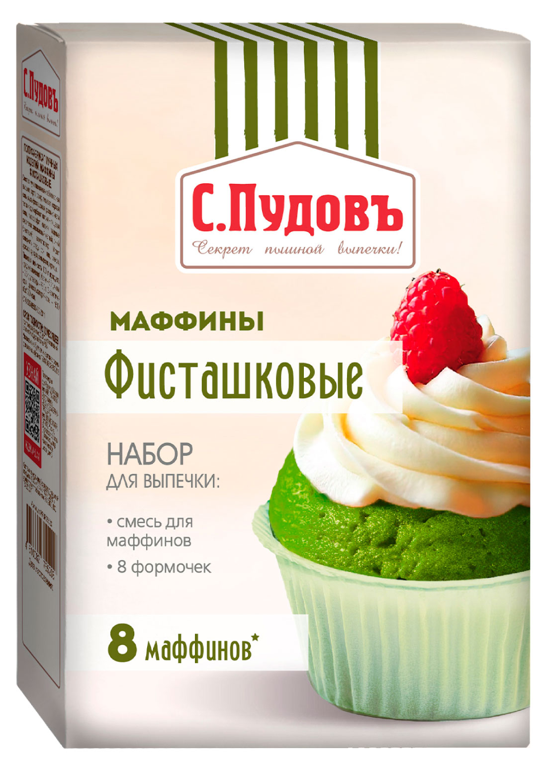 Изображение товара Готовая смесь для выпечки маффинов "С. Пудовъ" фисташковые, 250 г