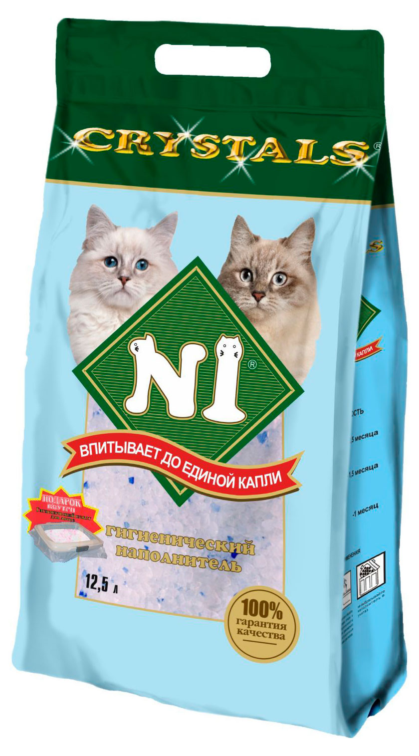 Изображение товара Наполнитель для кошачьего туалета N1 Crystals Силикагель Китай, 12,5 л
