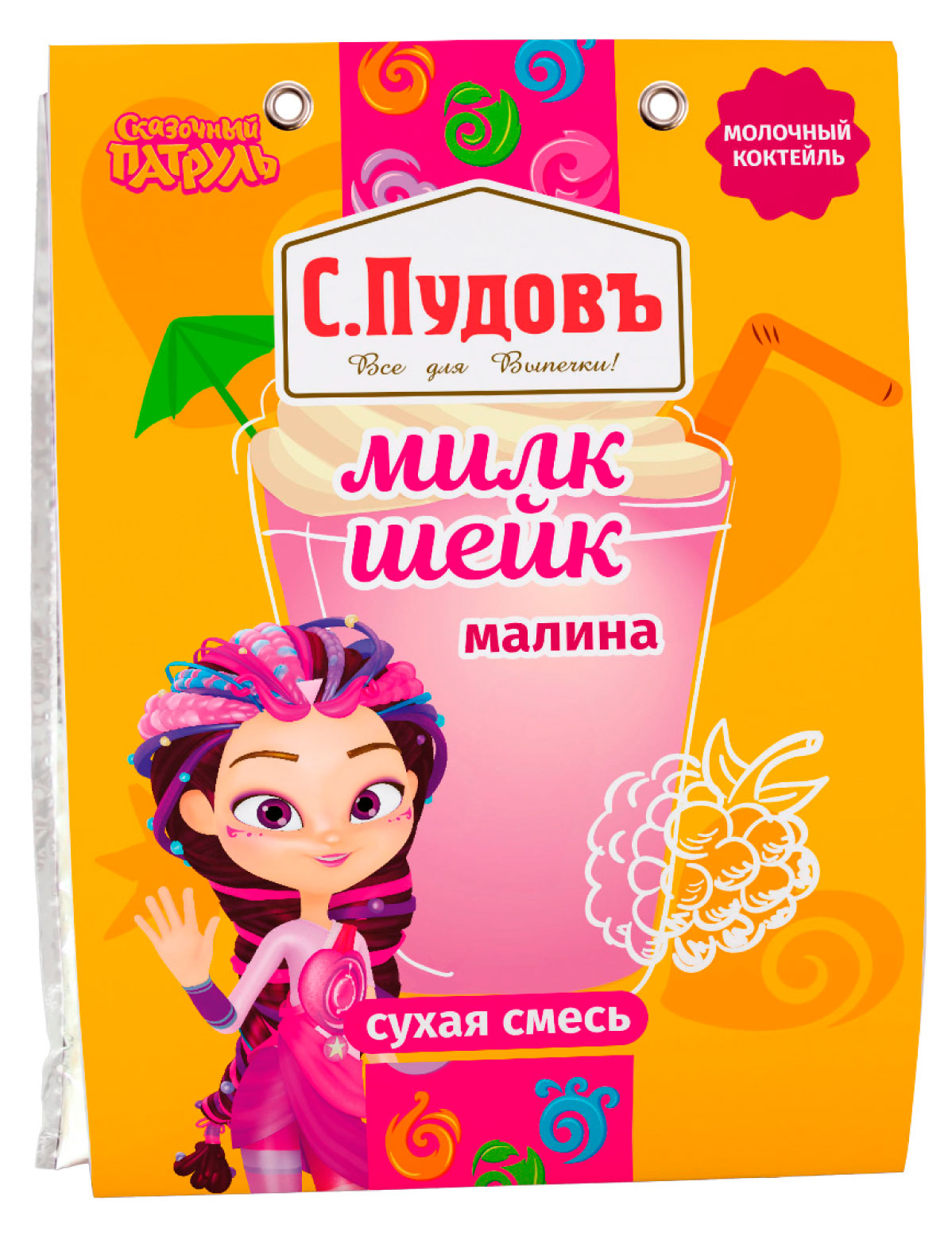 Изображение товара Смесь для приготовления «С.Пудовъ» Коктейль молочный милкшейк Малина, 30 г