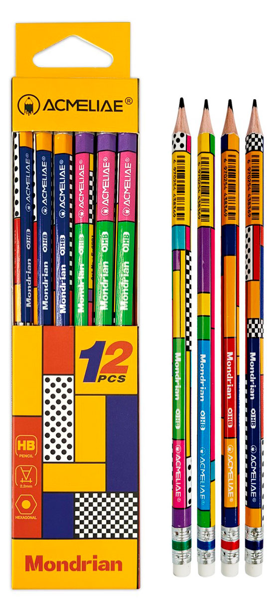 Изображение товара Набор карандашей чернографитовых ACMELIAE Morandi НВ с ластиком, 12 шт