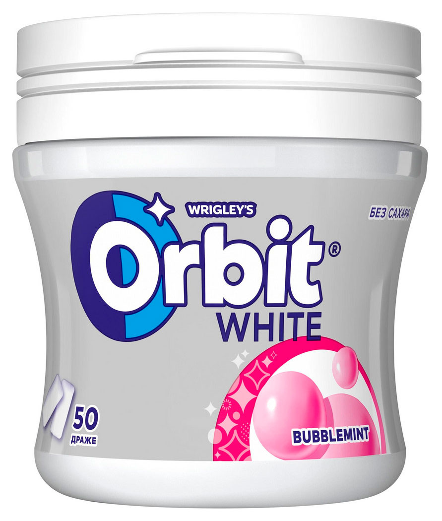 Изображение товара Жевательная резинка Orbit White Bubblemint без сахара, 68 г