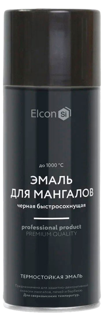 Изображение товара Эмаль термостойкая Elcon Max Therm для мангалов быстросохнущая черная, 520 мл