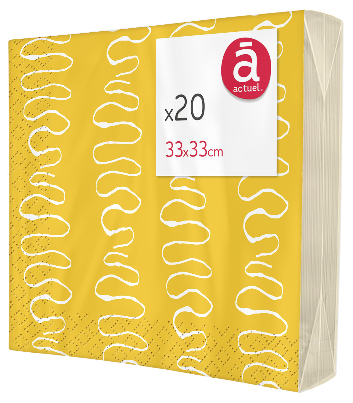 Изображение товара Салфетки бумажные Actuel 3-слойные оранжевые 33Х33 см, 20 шт