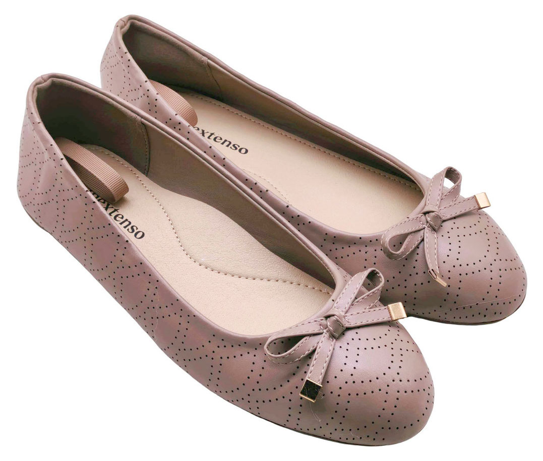 Изображение товара Туфли женские InExtenso бежевые с бантиком, 36-41