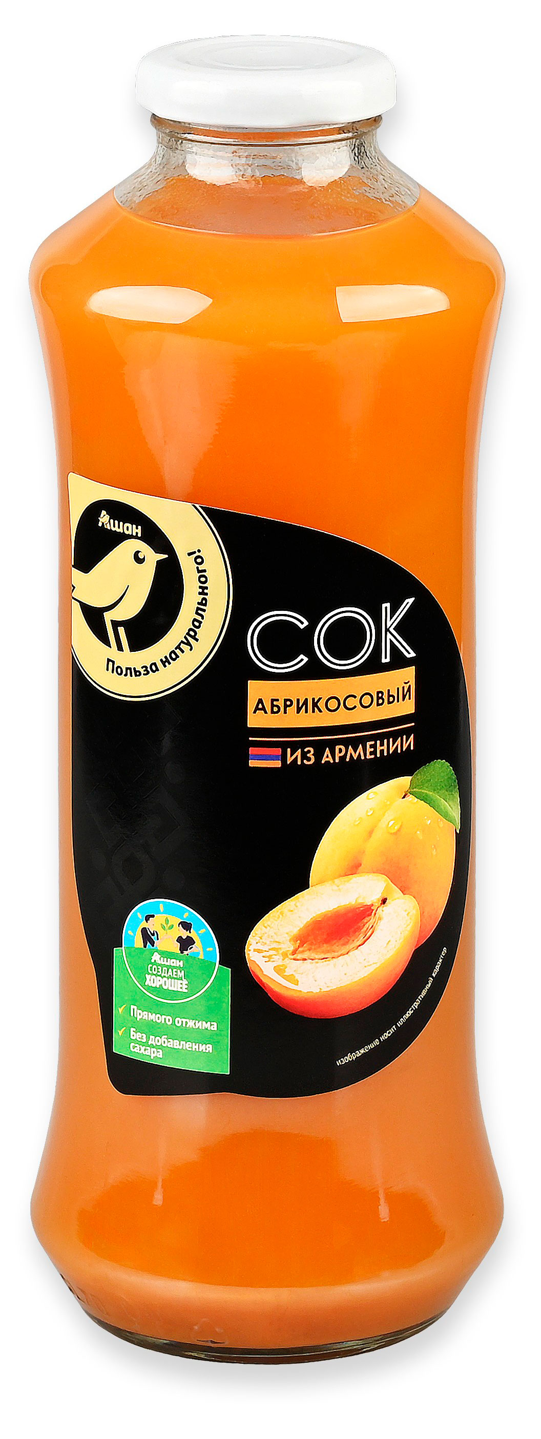 Изображение товара Сок АШАН Золотая птица Абрикосовый Армения, 750 мл