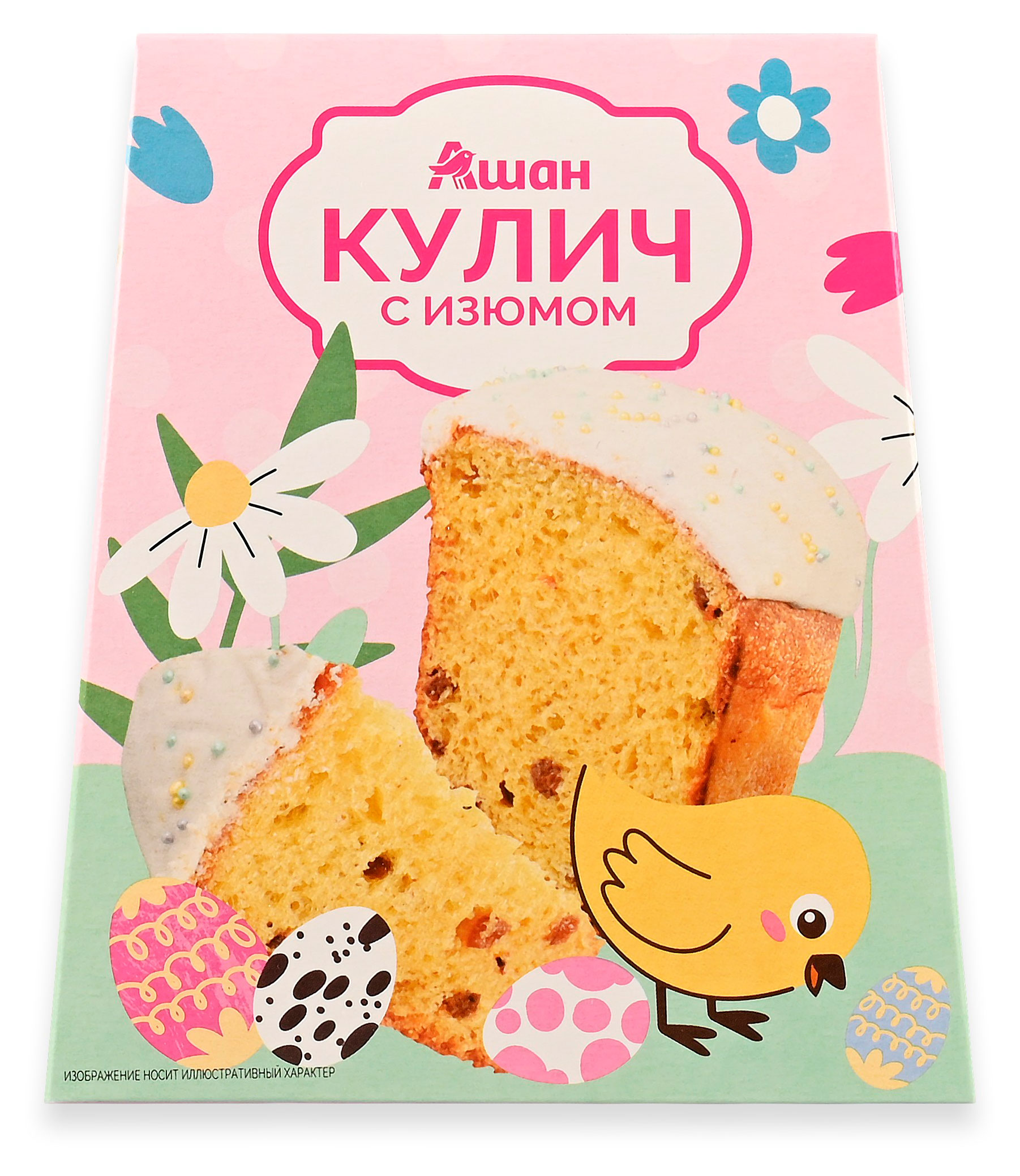 Изображение товара Кулич пасхальный АШАН Красная птица с изюмом, 330 г