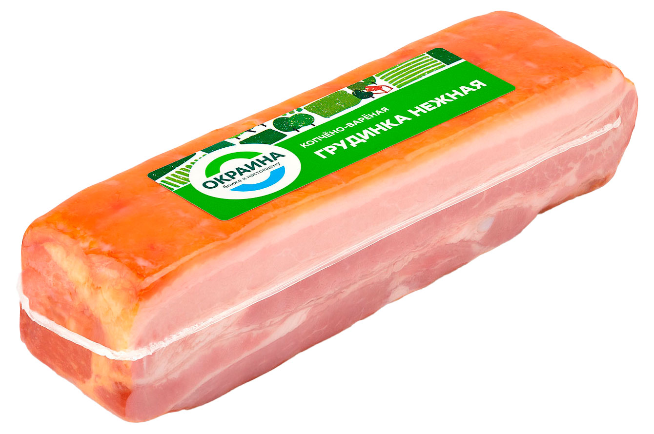 Изображение товара Грудинка копчено-вареная «Окраина» Нежная, 420 г