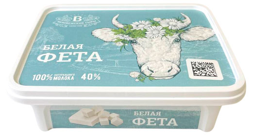 Изображение товара Сыр Фета Беловежские сыры Белорусь 0. 25 кг - мягкий солоноватый вкус
