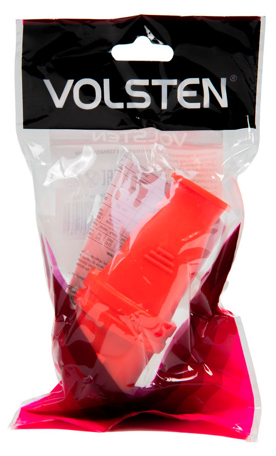 Изображение товара Вилка Volsten красная каучуковая с защитой IP44