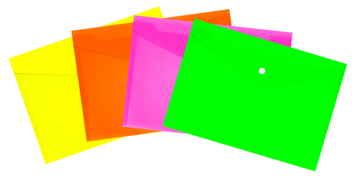 Изображение товара Папка-конверт «Стамм» на кнопке А4 150 мкм, 1 шт в ассортименте