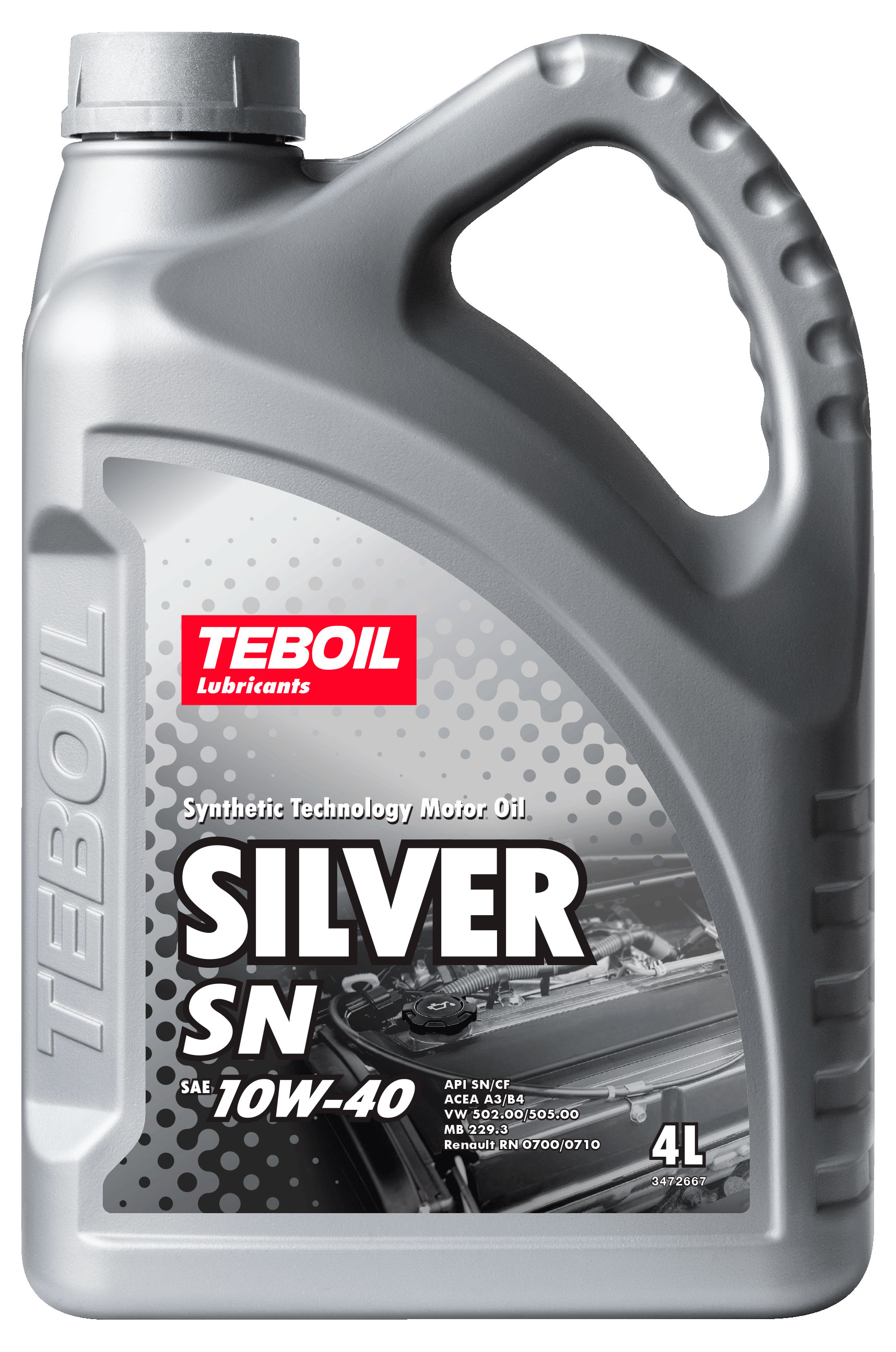 Изображение товара Масло моторное Teboil Silver SN 10W-40 синтетическое, 4 л