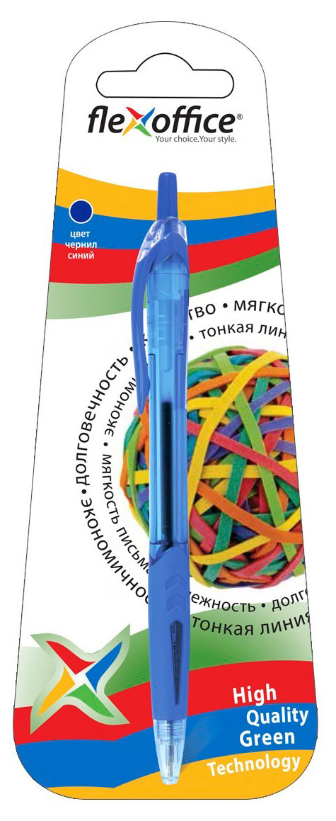 

Ручка шариковая Flexoffice с чернилами на масляной основе 0,5 мм синяя, 1 шт
