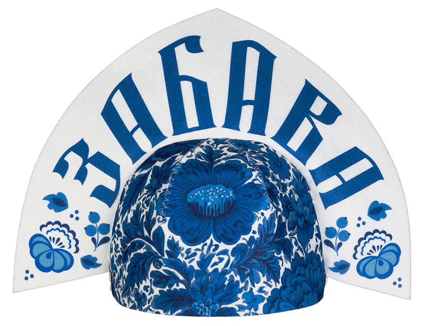 Изображение товара Шапка для бани и сауны Кокошник гжель Забава, 1 шт