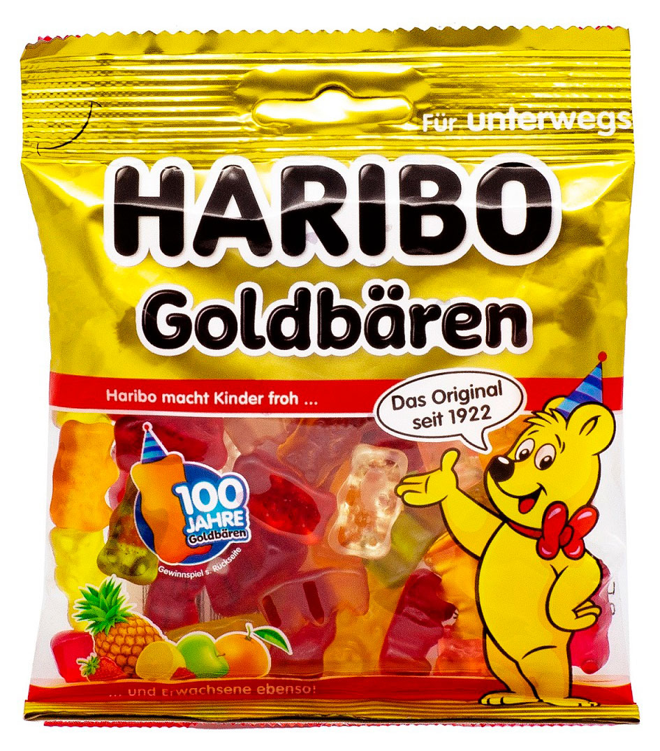 

Мармелад жевательный Haribo Gold Bears золотые мишки Германия, 100 г