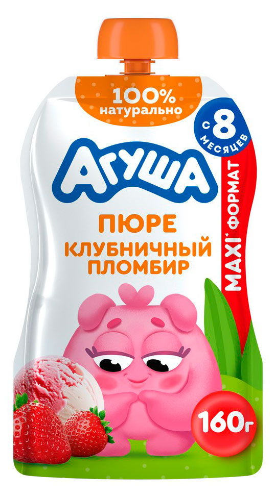 Изображение товара Пюре «Агуша» Клубничный пломбир с 8 мес., 160 г