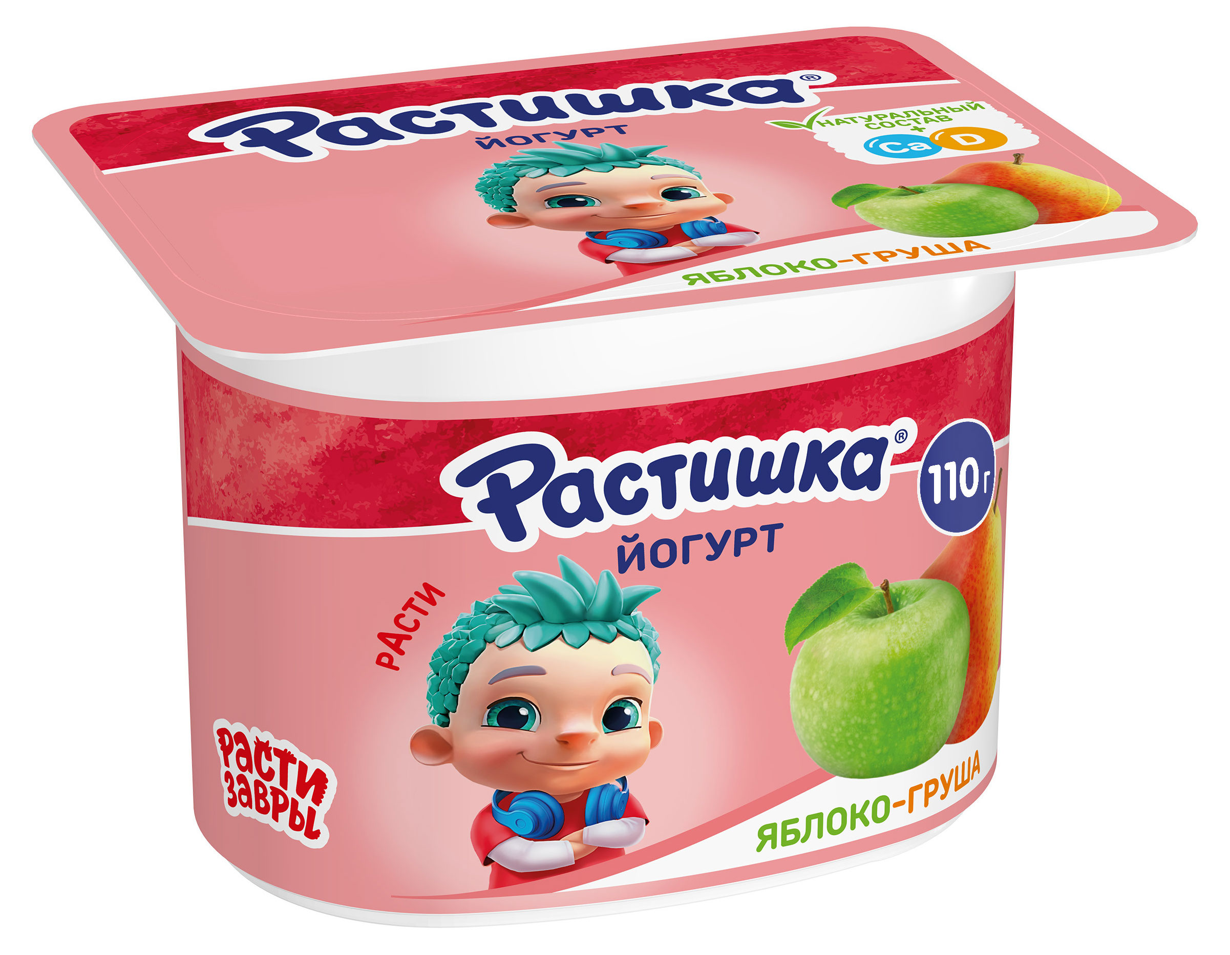 Изображение товара Йогурт густой детский «Растишка» яблоко груша 3%, 110 г