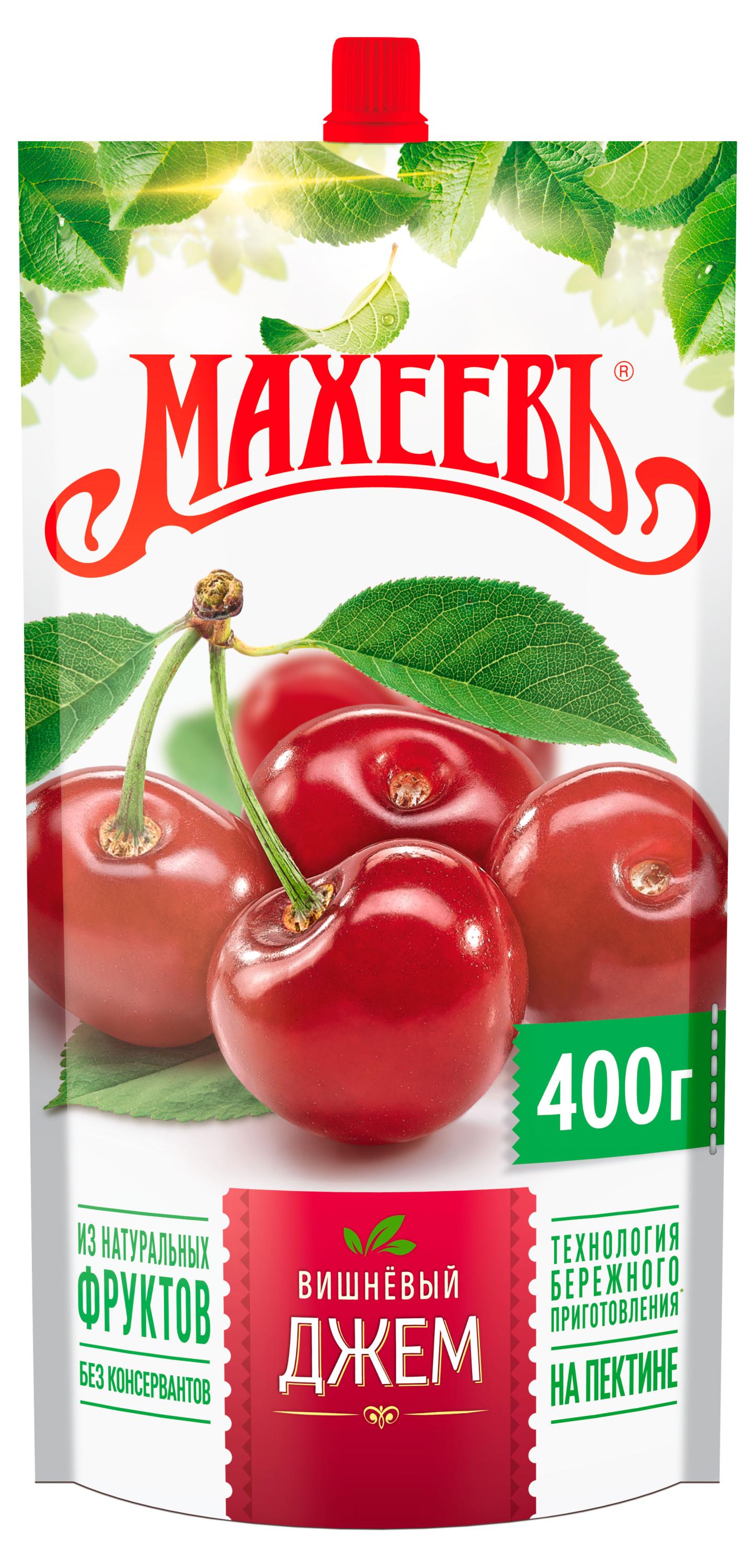 Изображение товара Джем МАХЕЕВЪ Вишневый с натуральной вишней 0.4 кг