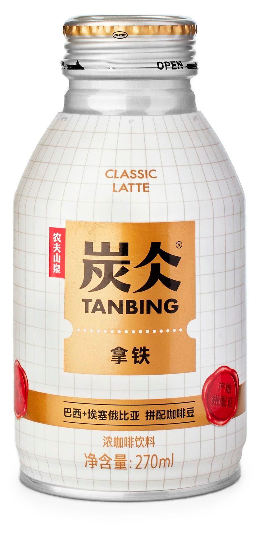Изображение товара Холодный кофе Tanbing Латте Китай 270 мл с насыщенным вкусом и карамельным послевкусием